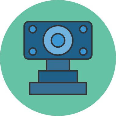 Web Kullanımı için Web Kamera Simgesi, Vektör İllüstrasyonu