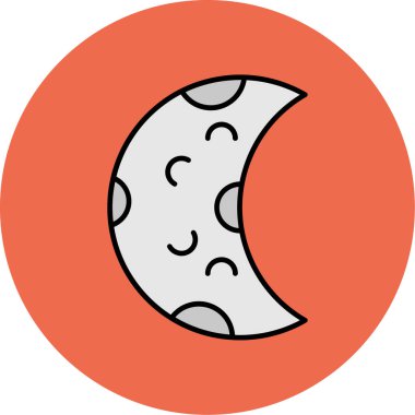 Yarım Ay Simgesi, Web Kullanımı için Vektör İllüstrasyonu