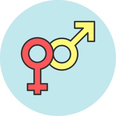 Web Kullanımı için Cinsiyet Simgesi, Vektör İllüstrasyonu