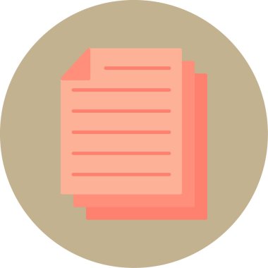 belge dosya simgesi, basit vektör illüstrasyonu