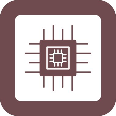 İşlemci. Web simgesi basit illüstrasyon