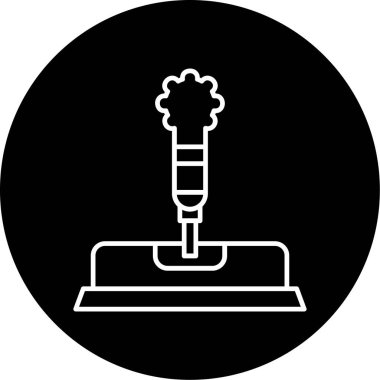 Bir fırça simgesinin vektör illüstrasyonu