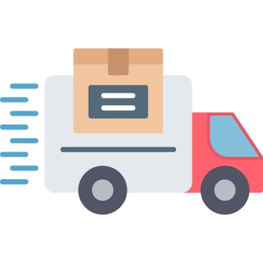 Web kullanımı için Taşıma Aracı Simgesi, Vektör İllüstrasyonu