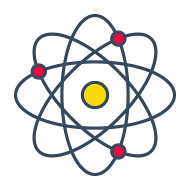 Atom renkli vektör simgesi