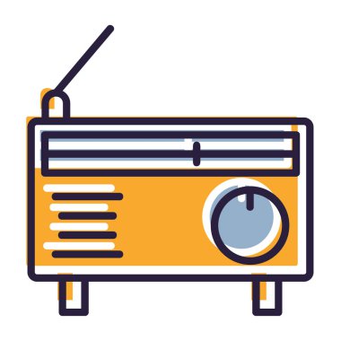 Radyo. Web simgesi basit illüstrasyon