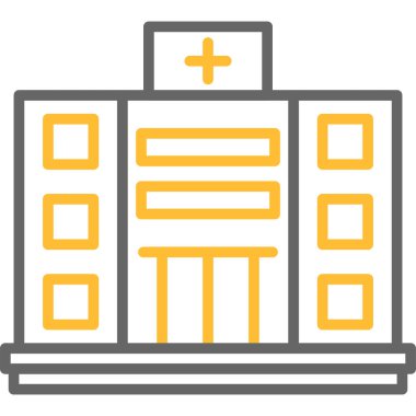 Hastane binası ikon vektör illüstrasyonu