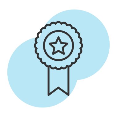 rozet vektörü ince çizgi simgesi