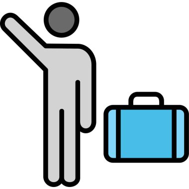 bavul ikonu vektör illüstrasyonu