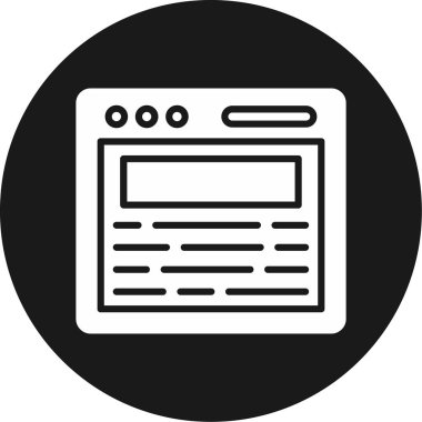 Web sayfası ikon vektör illüstrasyonu