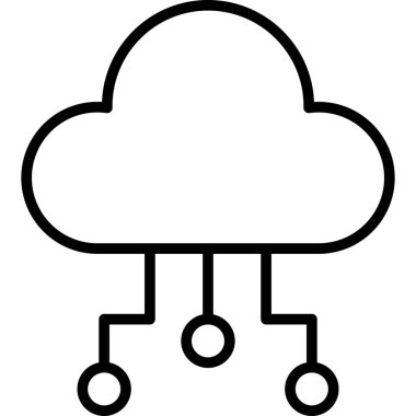 Ana hat biçiminde bulut hesaplama teknolojisi simgesi