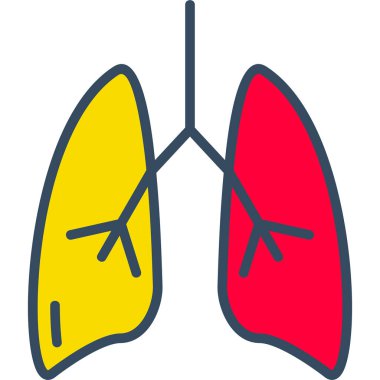 akciğer simgesi vektör illüstrasyonu