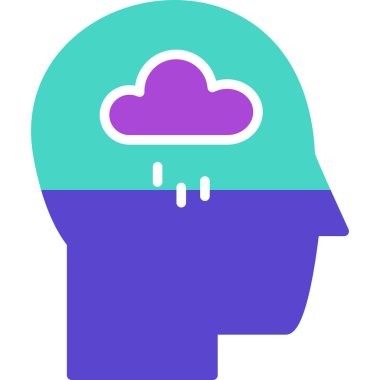 beyin ikonu vektör illüstrasyonu