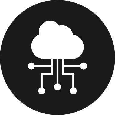 bulut hesaplama simgesi, bulut ağ vektör illüstrasyonu