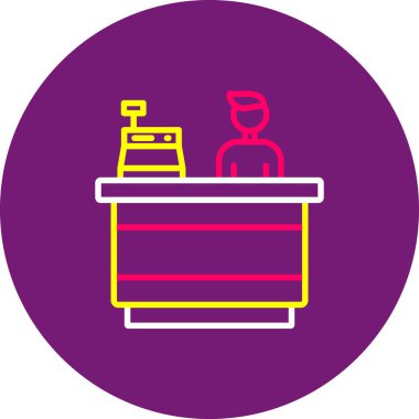 Resepsiyon. Web simgesi vektör illüstrasyonu