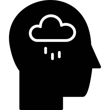 Beyin. Web simgesi basit illüstrasyon