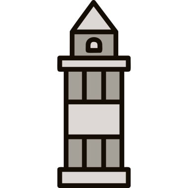 Deniz feneri ikonu. Web için deniz feneri vektör simgelerinin özet çizimi