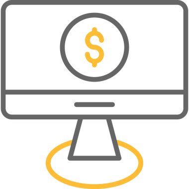 Bilgisayar. Web simgesi basit illüstrasyon