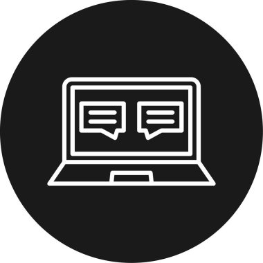 Dizüstü bilgisayar simgesi vektör çizimi