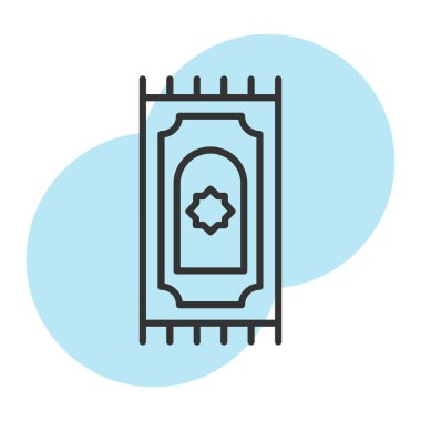 İslami cami çizgisi simgesi, vektör, illüstrasyon