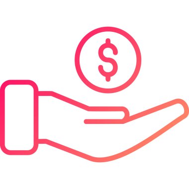 Para çantasının vektör illüstrasyon simgesi