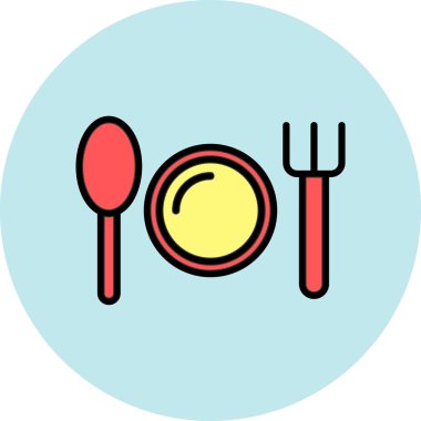 Yemek. Web simgesi basit illüstrasyon