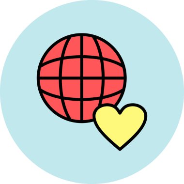 Kalp ikonu vektör illüstrasyonu