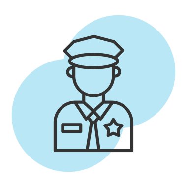 Polis memuru simgesinin vektör illüstrasyonu