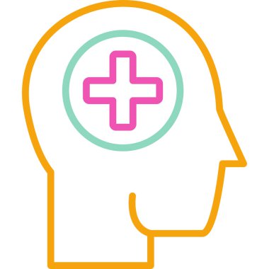 beyin ikonu vektör illüstrasyonu