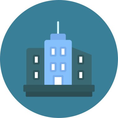 Bina simgesi. Vektör çizimi. düz tasarım biçimi.