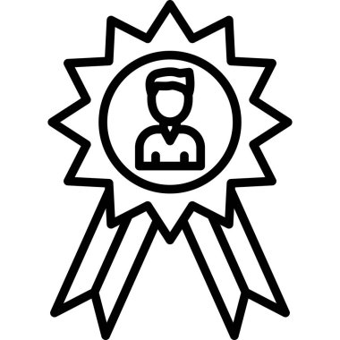 Ödül ikonu ana hatları vektörü. Kazanan madalya. ödül