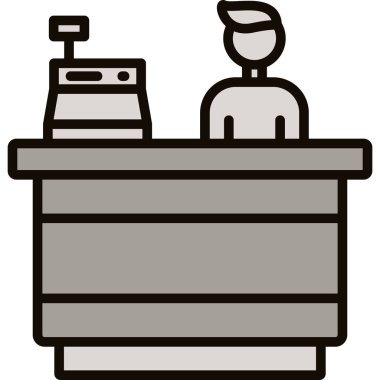 Kahve dükkanı simgesi, vektör illüstrasyonu