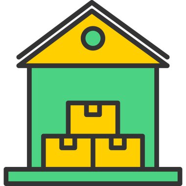 Bina. Web simgesi basit illüstrasyon