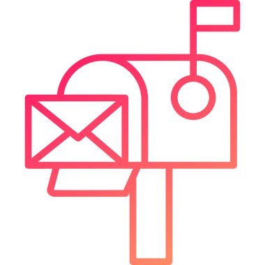 e- posta simgesi ve vektör illüstrasyonu beyaz arkaplanda izole edildi