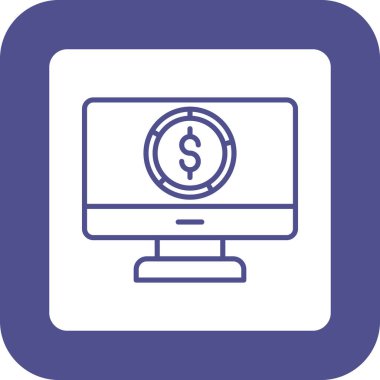 Bilgisayar. Web simgesi basit illüstrasyon