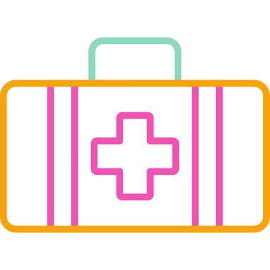 Bavul. Web simgesi basit illüstrasyon