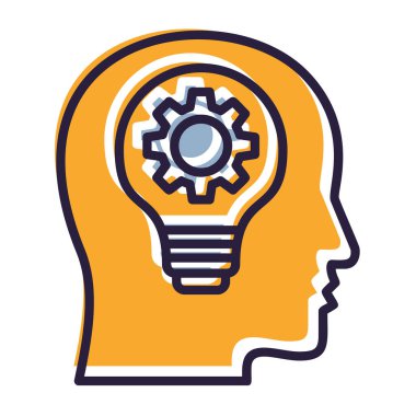 İnsan kafasının içindeki ampul.