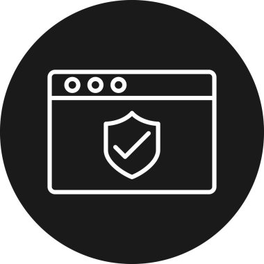 Tarayıcı güvenlik koruma simgesi ana hat biçiminde