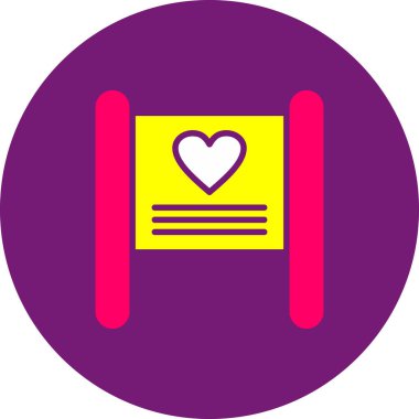 Kalp. Web simgesi basit illüstrasyon