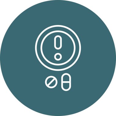 güzel ilaç hapı çizgisi vektör simgesi