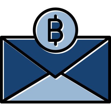 Bitcoin posta zarfı vektör illüstrasyonu