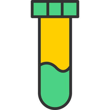 Test tüpü simgesi. Taslak test tübü vektör rengi düz izole