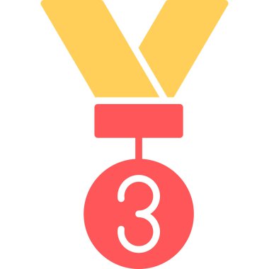 Madalya düz simge tasarımı, vektör illüstrasyonu