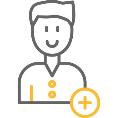 İnsan ve doktor simgesinin vektör çizimi