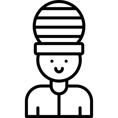 Avatar man simgesi, vektör illüstrasyonu