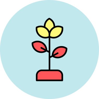 Bir çiçek simgesinin vektör illüstrasyonu