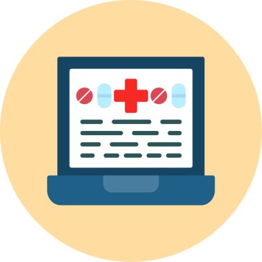 çevrimiçi tıbbi servis simgesi düz biçimli