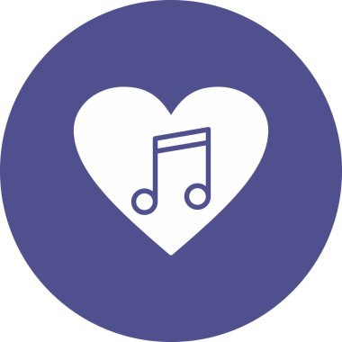 notalı kalp, vektör illüstrasyonu