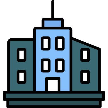 Bina. Web simgesi basit illüstrasyon