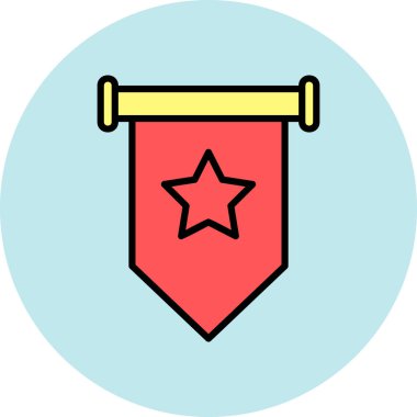 Rozet simgesi, vektör illüstrasyonu