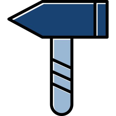 İnşaat çekiç ikonu. Web için inşaat aracı vektör simgesinin özet çizimi